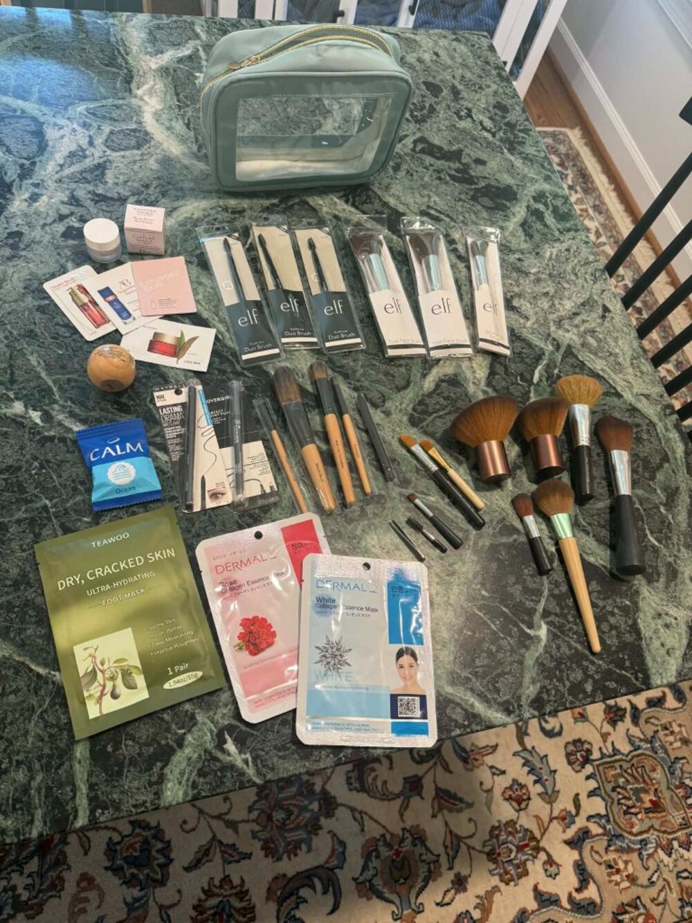 Makeup Brush & Beauty Bundle e.l.f. Brushes NEW Cosmetic Bag Dior Masks Lot